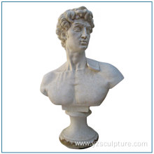 Famous David Stone White Marble Bust Statue